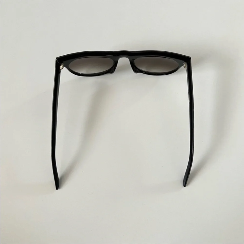 SAINT LAURENT Acetate Tortoise Sunglasses Black Smoke Tan